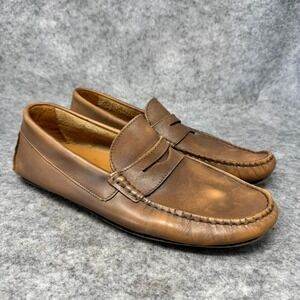 Sebago Leather Mens Shoes Size 12‎ Tan Driving Mocassin Penny Loafers Dress Work